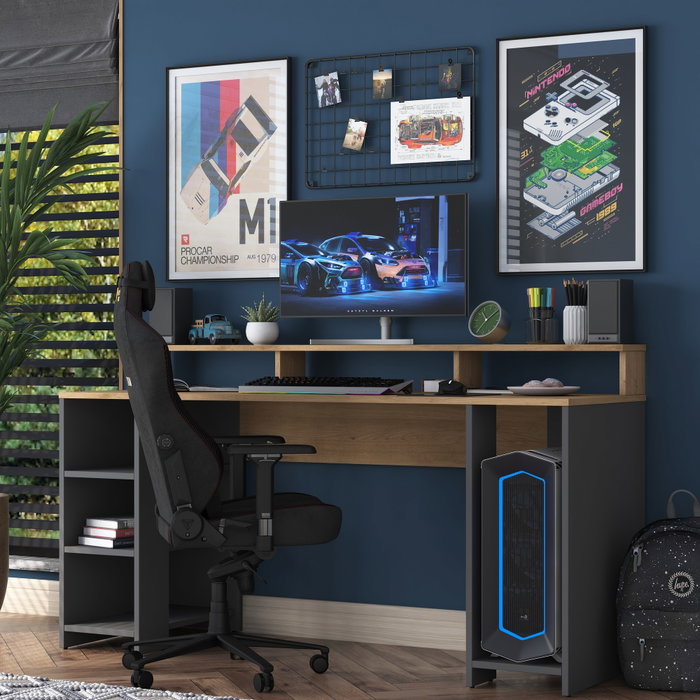 Hanah Home HA110 - 2629 Mesa de estudio Nogal y Antracita